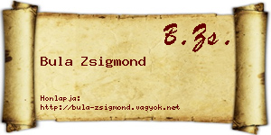 Bula Zsigmond névjegykártya